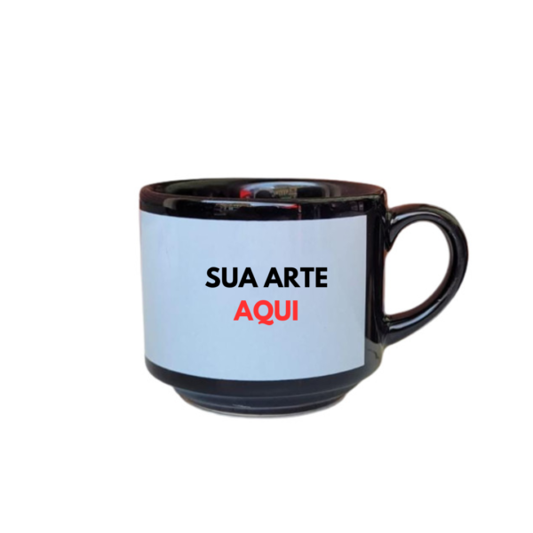 Xícara personalizada 180mL S/ Pires Preta